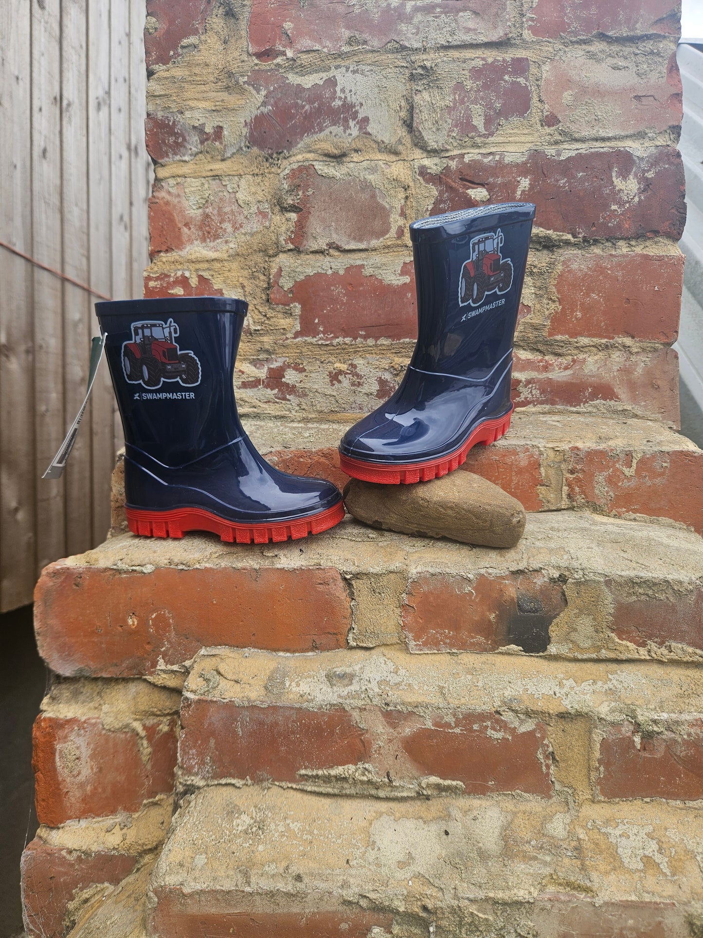 Xpert Swampmaster Junior Tractor Wellingtons - navy/red