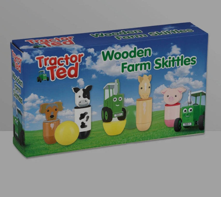 Tractor Ted Wooden Farm Skittles