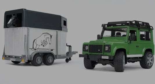Bruder Land Rover Defender with Horse Trailer Set