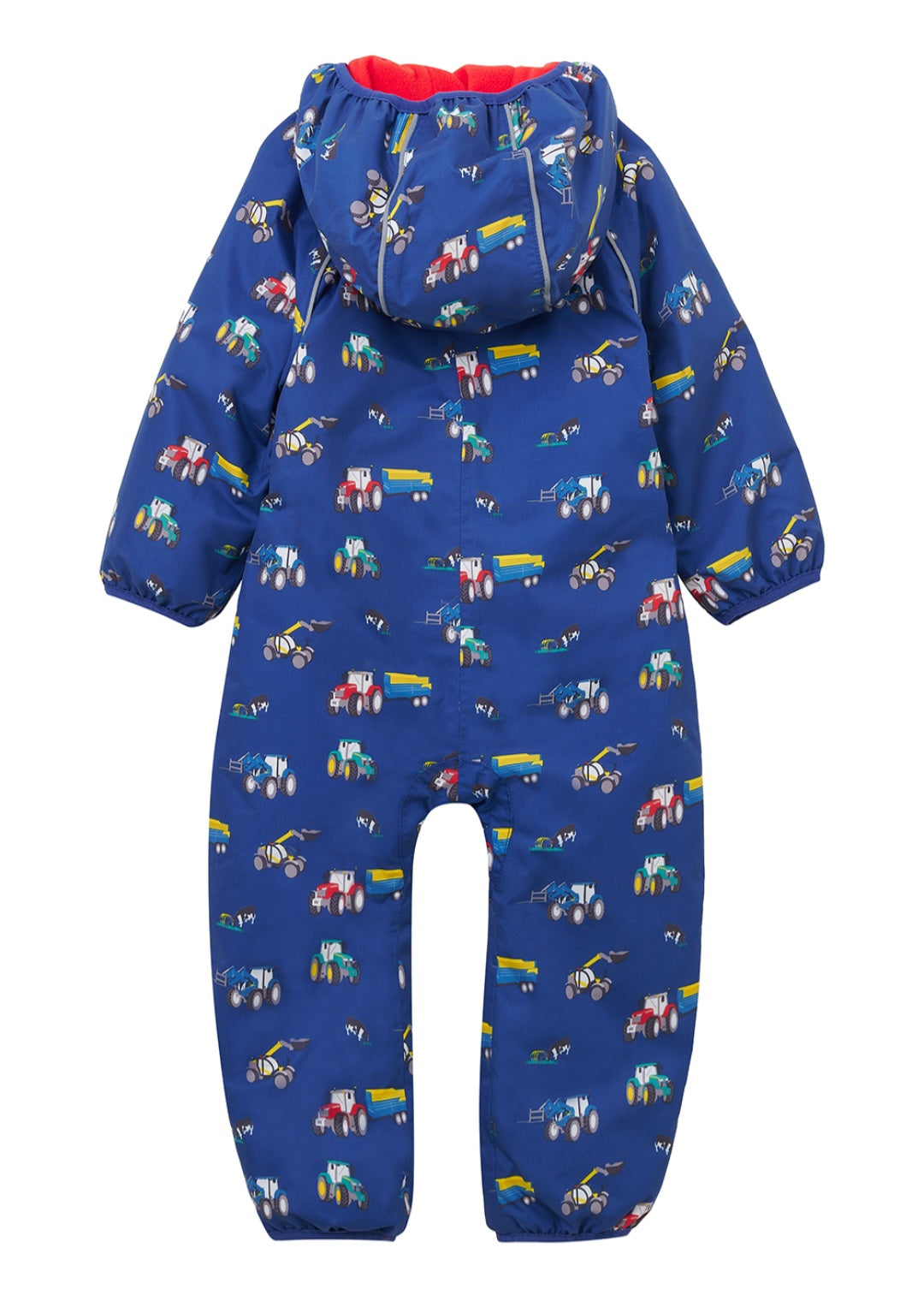 Lighthouse Jamie Puddlesuit - Boys Blue tractor print
